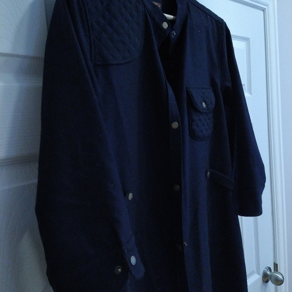 💯 wool dress Pendleton Lowell shirt dress riding jacket style preppy navy coat - Picture 3 of 16